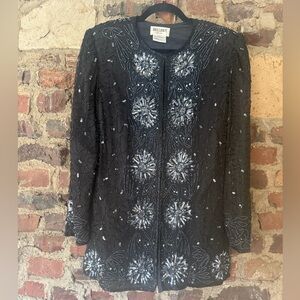 Vintage Brillante by Jayro Black Beaded Sequin Jacket